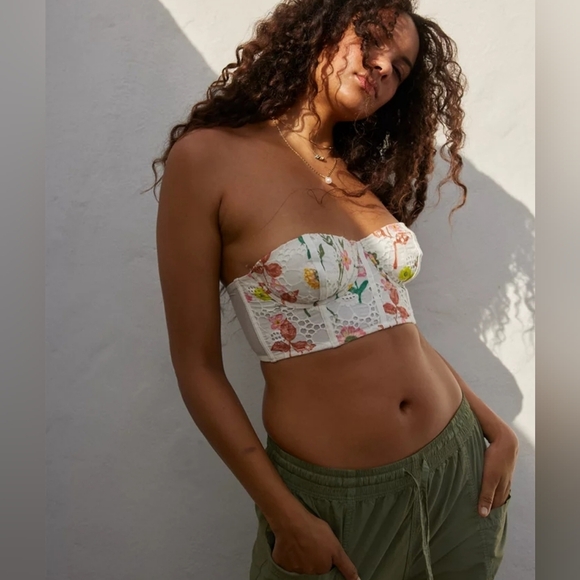 aerie Other - NWT Aerie Show Off Eyelet Unlined Bra Floral Lace Bustier 36C